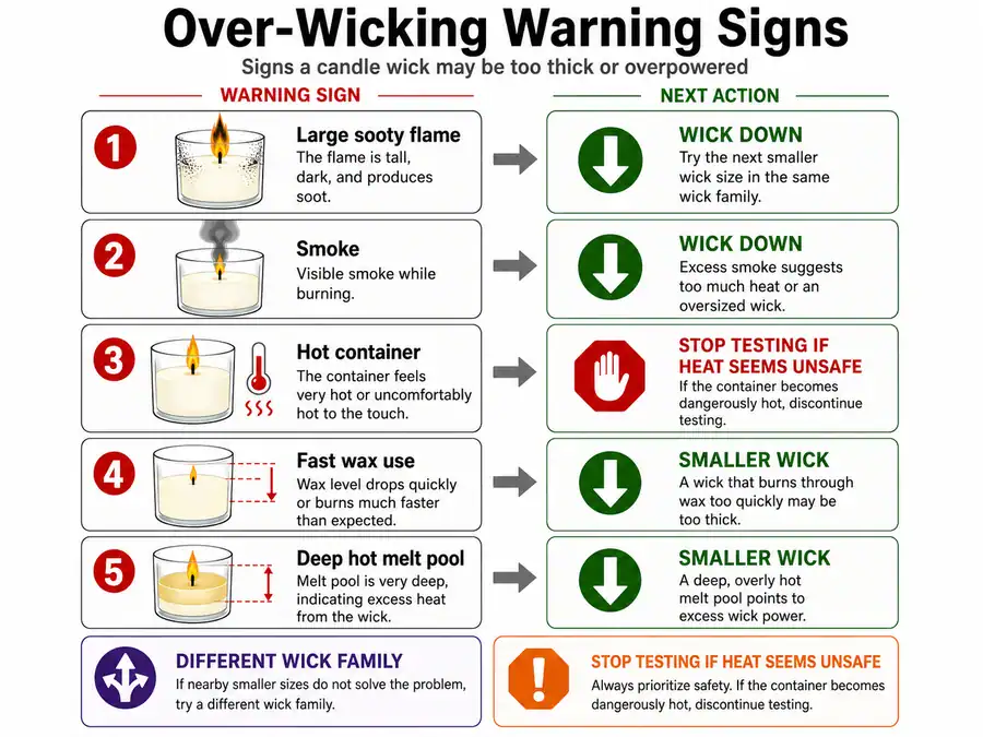 over-wicking signs and heat