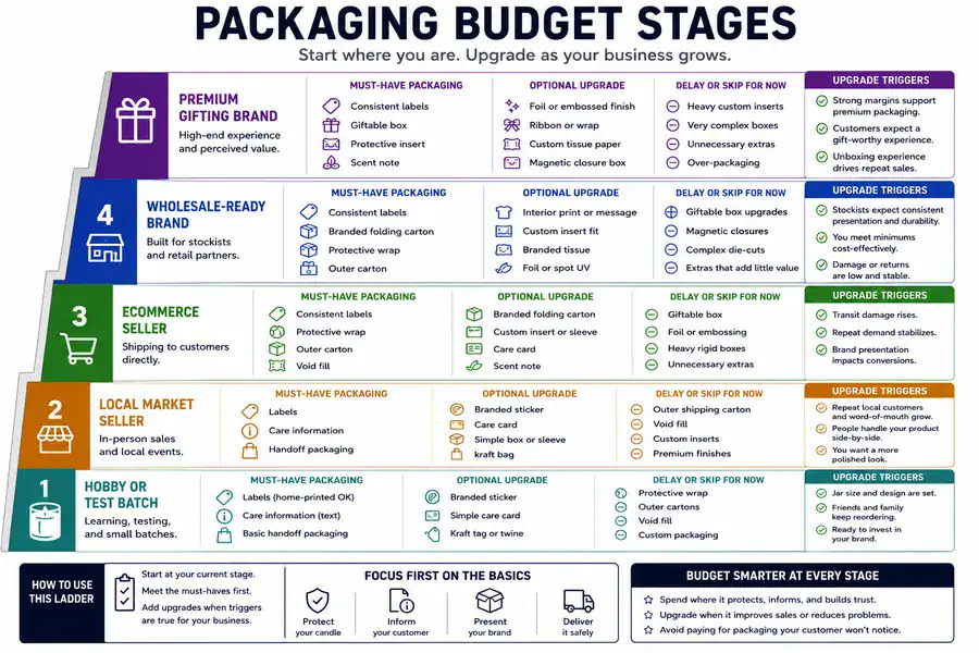 packaging budget stages and upgrades