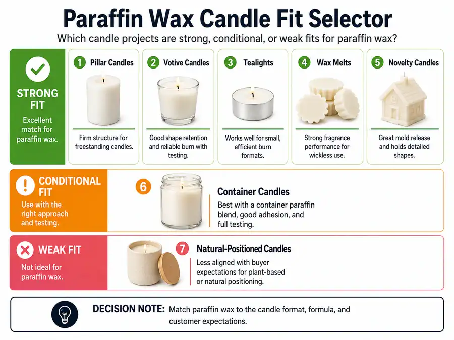 paraffin wax formats and candle uses