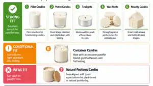 paraffin wax formats and candle uses