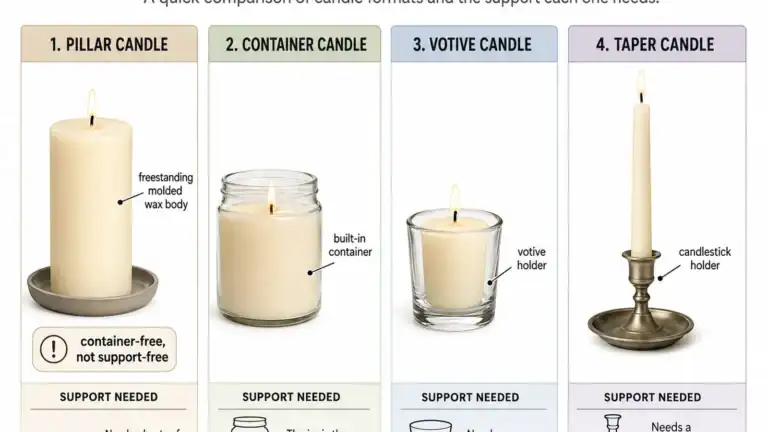 pillar candle format and support comparison