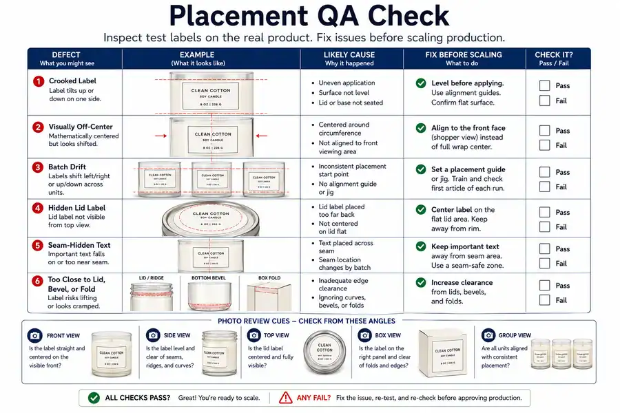 placement quality checks and fixes