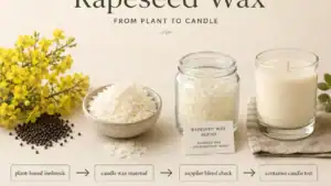 Rapeseed wax candle material overview