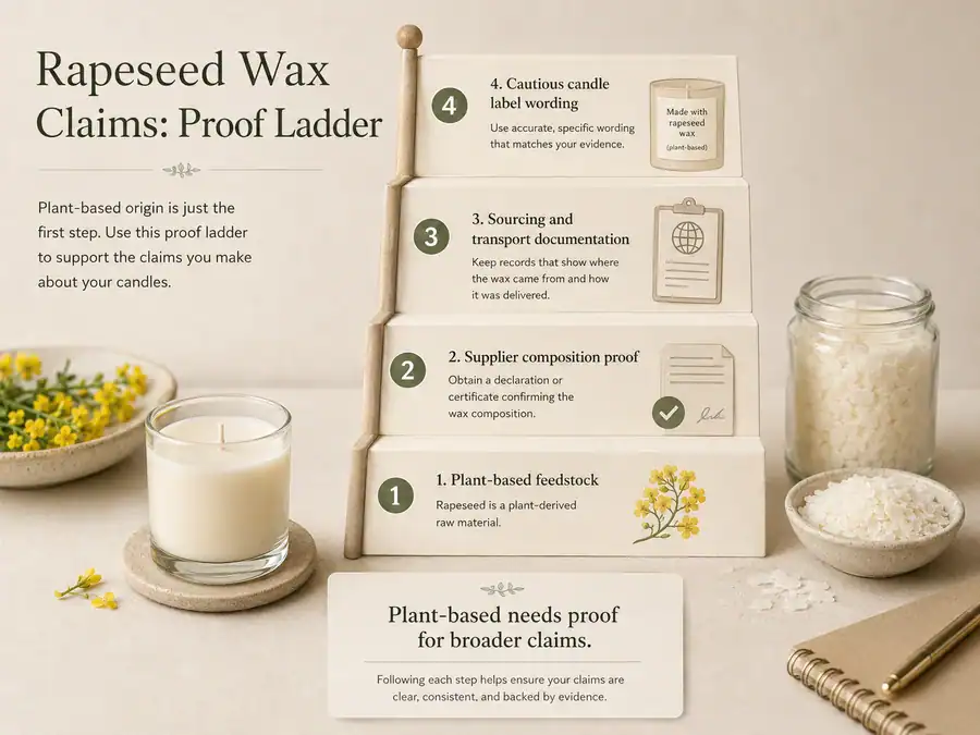 Rapeseed wax sustainability claim proof ladder