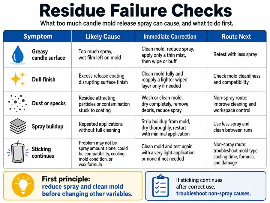 residue and spray failure checks