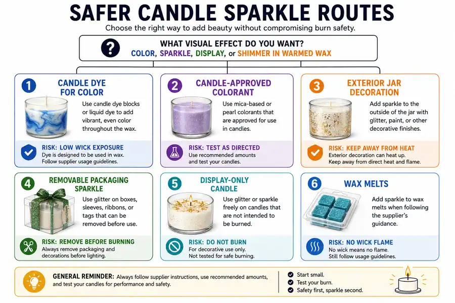 candle sparkle alternatives and burn-zone choices