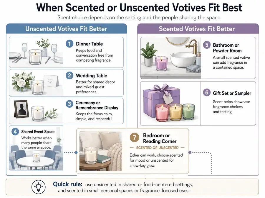 scented and unscented votive settings