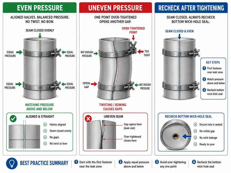 seam clamps and even pressure