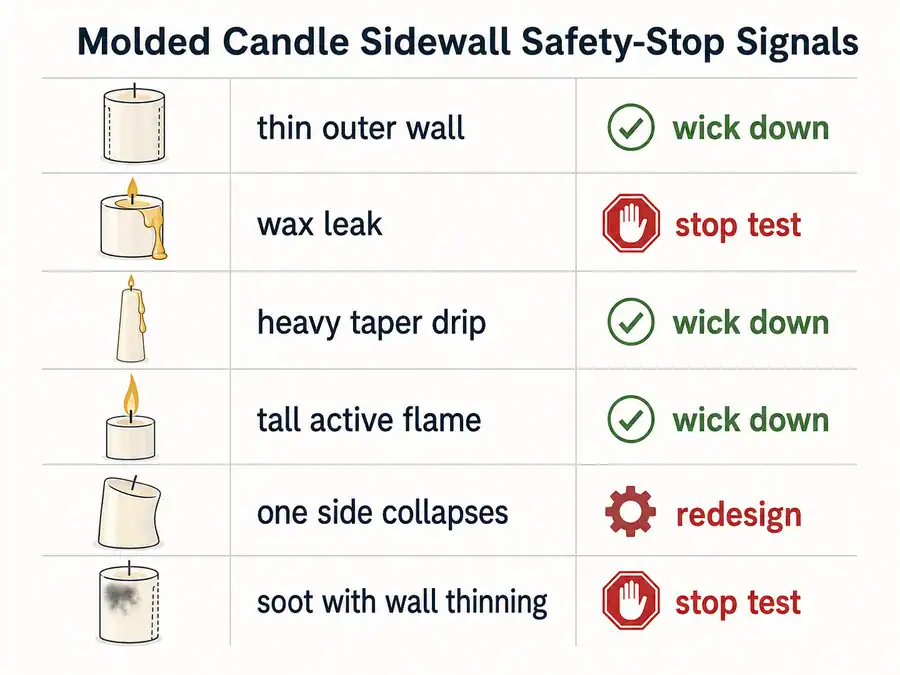 sidewall blowout and safety-stop signals
