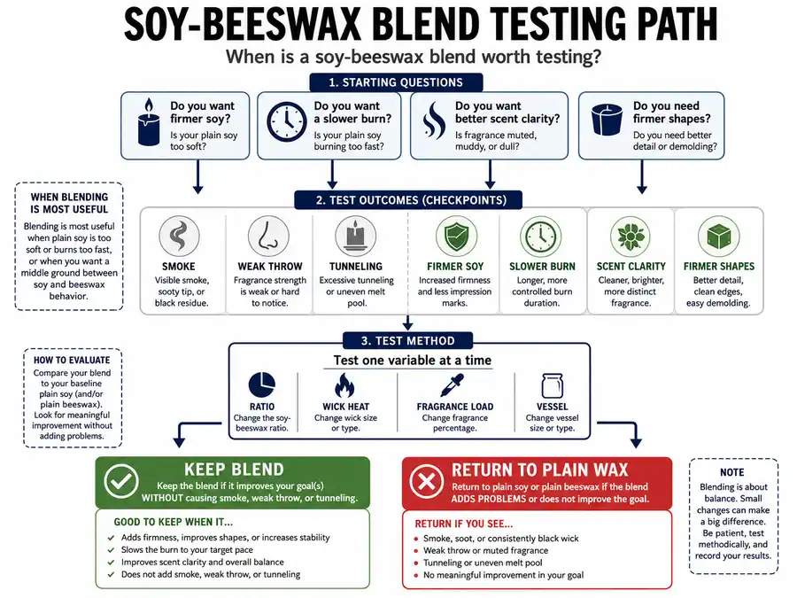 soy beeswax blend testing decision path