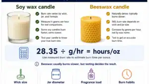soy and beeswax burn rate comparison