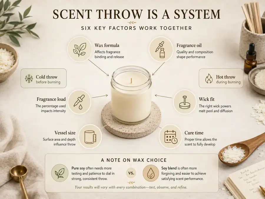 soy blend scent throw and wax testing factors