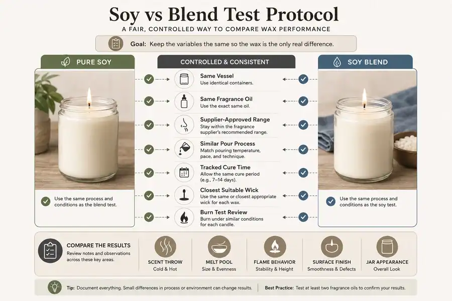 soy wax and soy blend candle test protocol