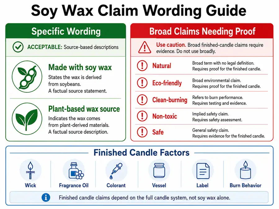 soy wax claims and wording limits