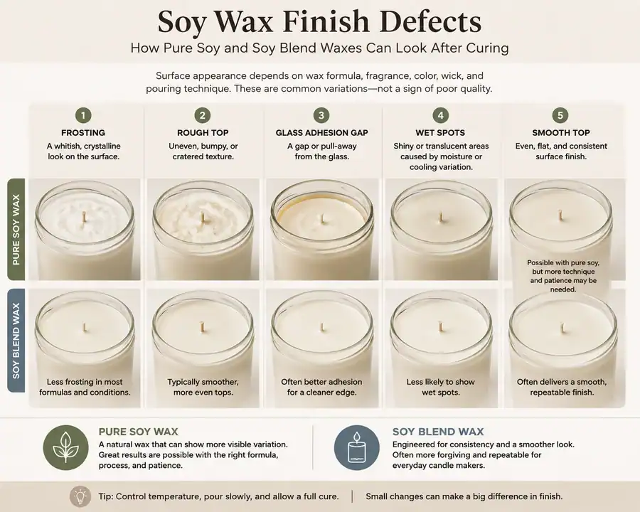 soy wax frosting and smooth finish comparison