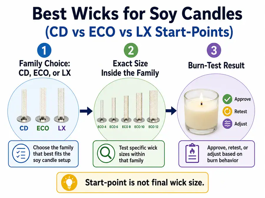 soy wick family choice and burn testing
