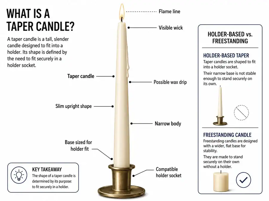 taper candle anatomy and holder fit