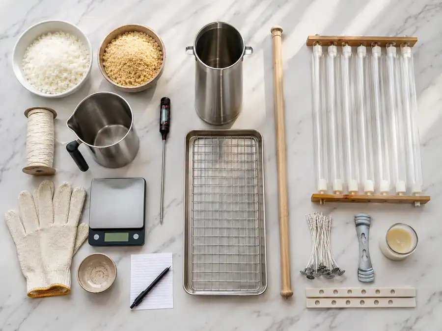 Taper candle supplies and first batch setup