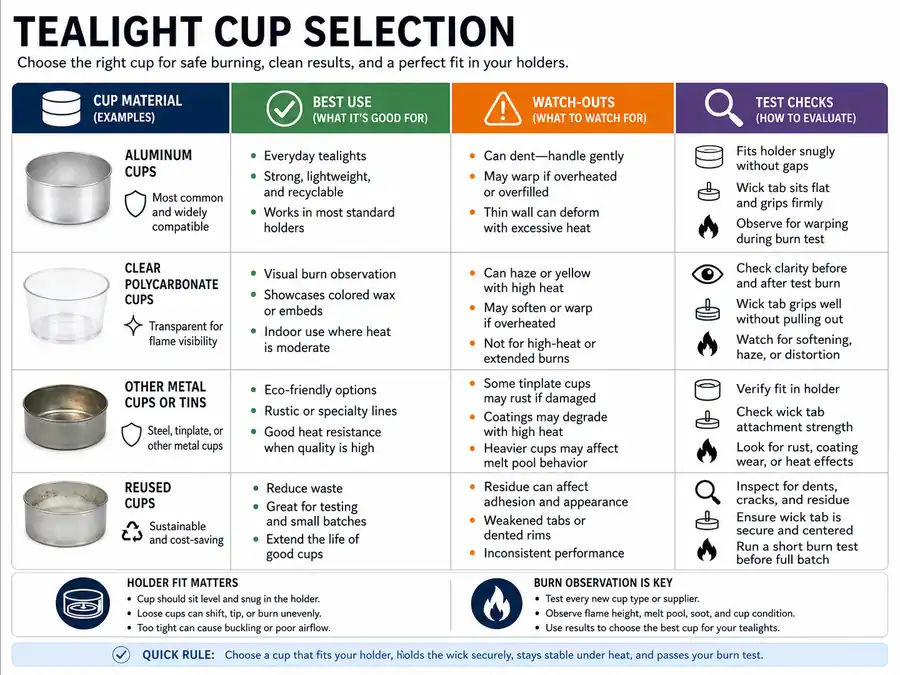 tealight cups and holder fit