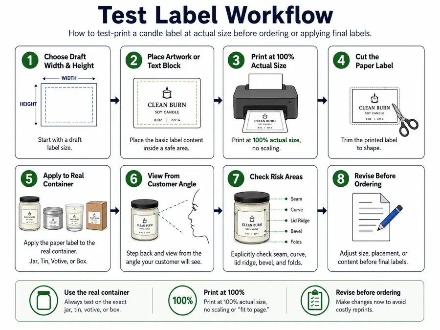 test label workflow and placement check