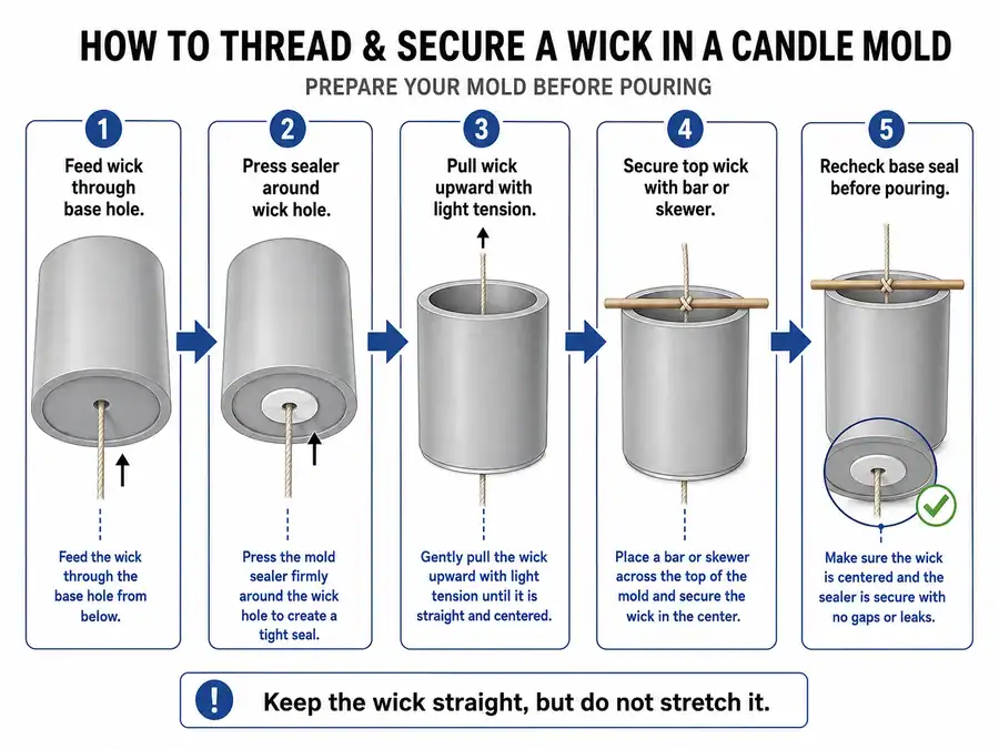 threaded wick and base seal