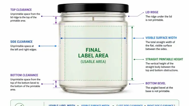usable label area and clearance