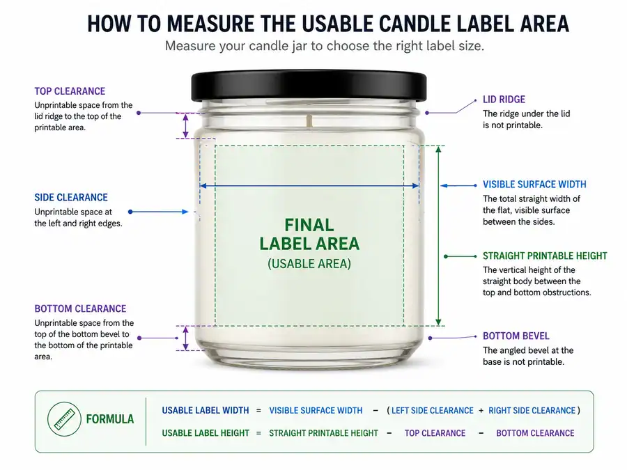 usable label area and clearance