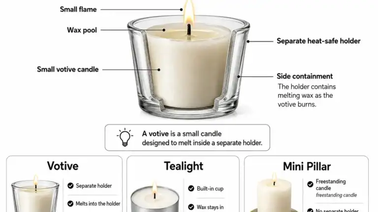 votive candle and heat-safe holder