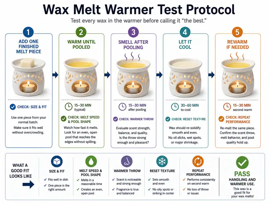 wax melt warmer test and scent check