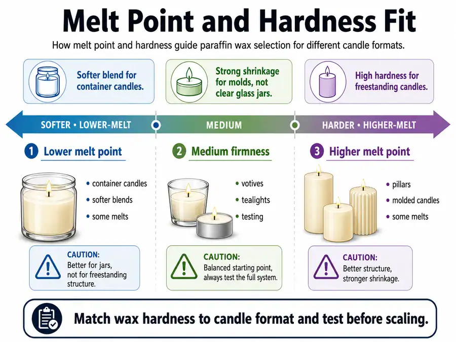 paraffin melt point and candle structure fit