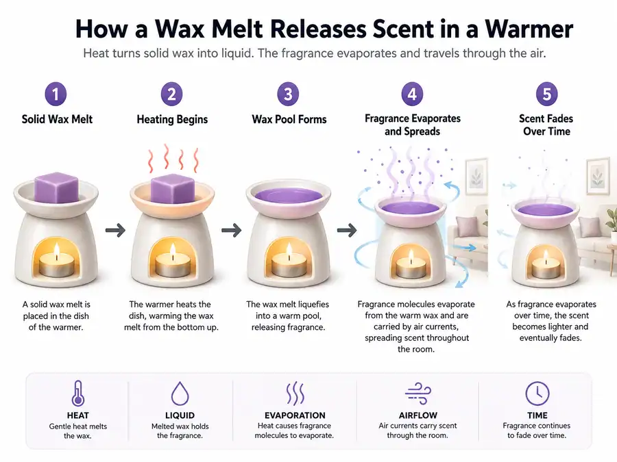 wax melt scent release and warmer airflow