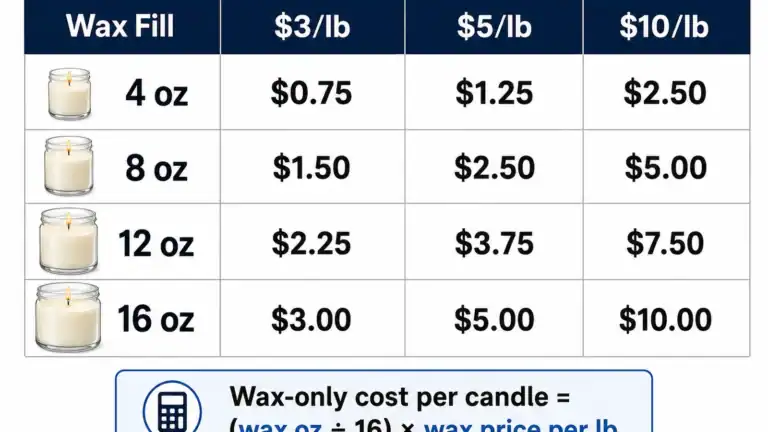 candle wax price range and landed cost
