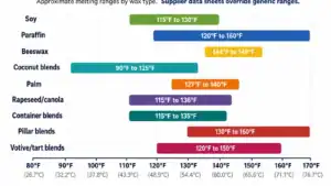 candle wax ranges and wax types