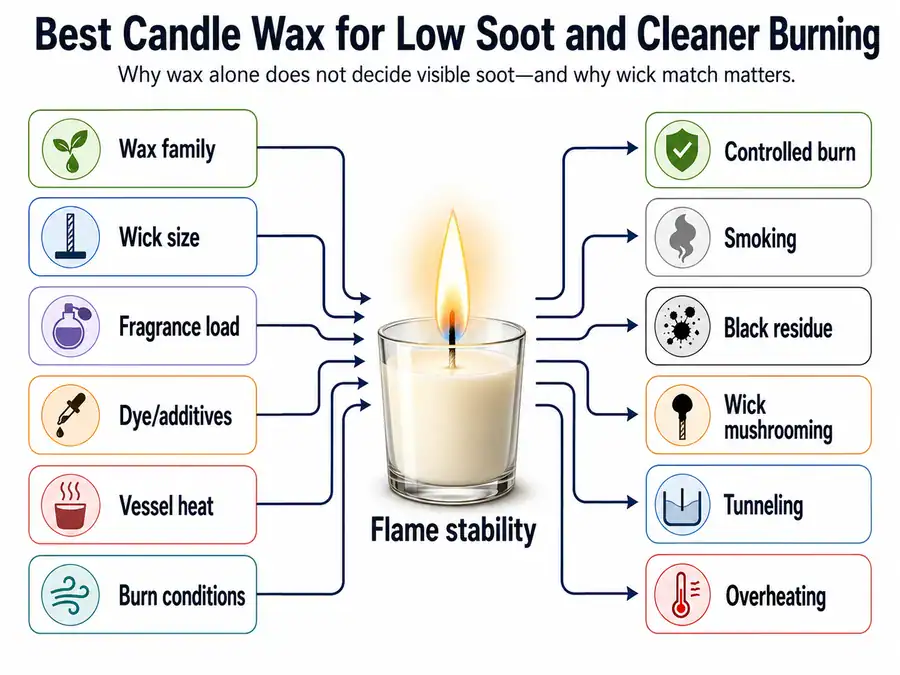 wax wick fragrance and soot outcome diagram