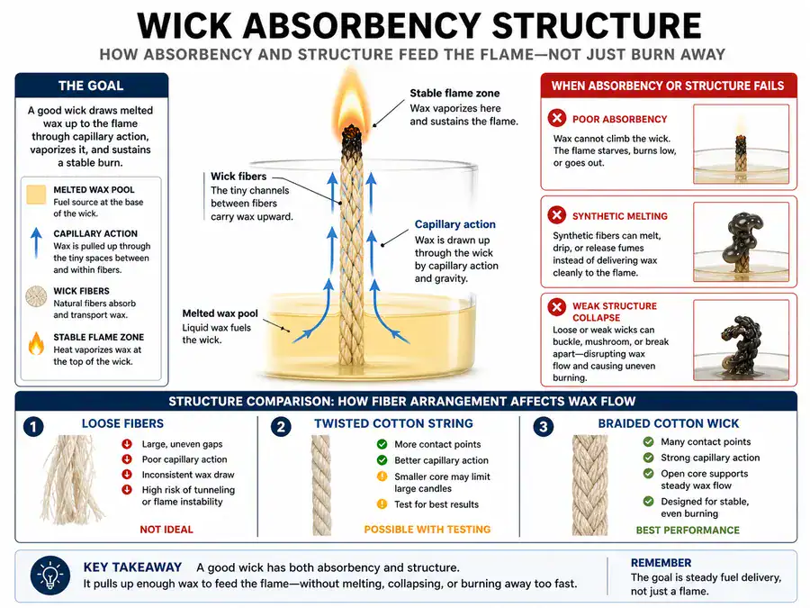 wick absorbency and structure mechanism