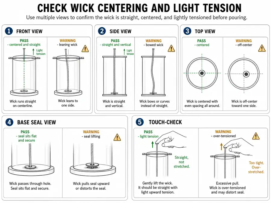 wick centering and tension check