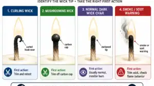 wick curl and mushroom cap