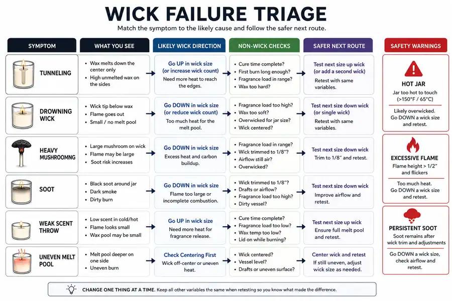 wick failure signs and retest direction
