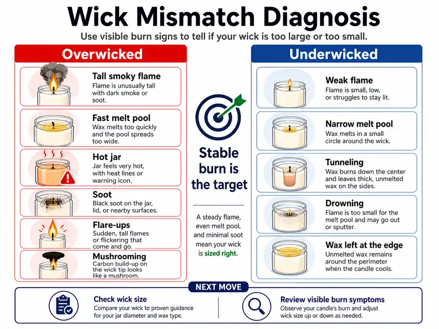 overwicked and underwicked candle diagnosis
