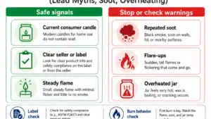wick safety signals and burn behavior warnings