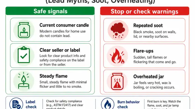 wick safety signals and burn behavior warnings