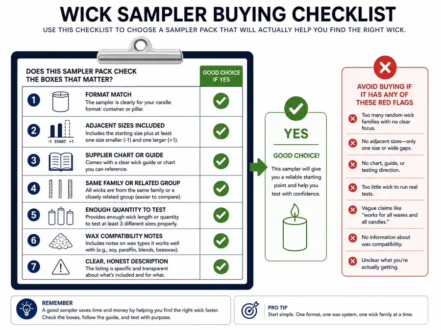 wick sampler and buying criteria
