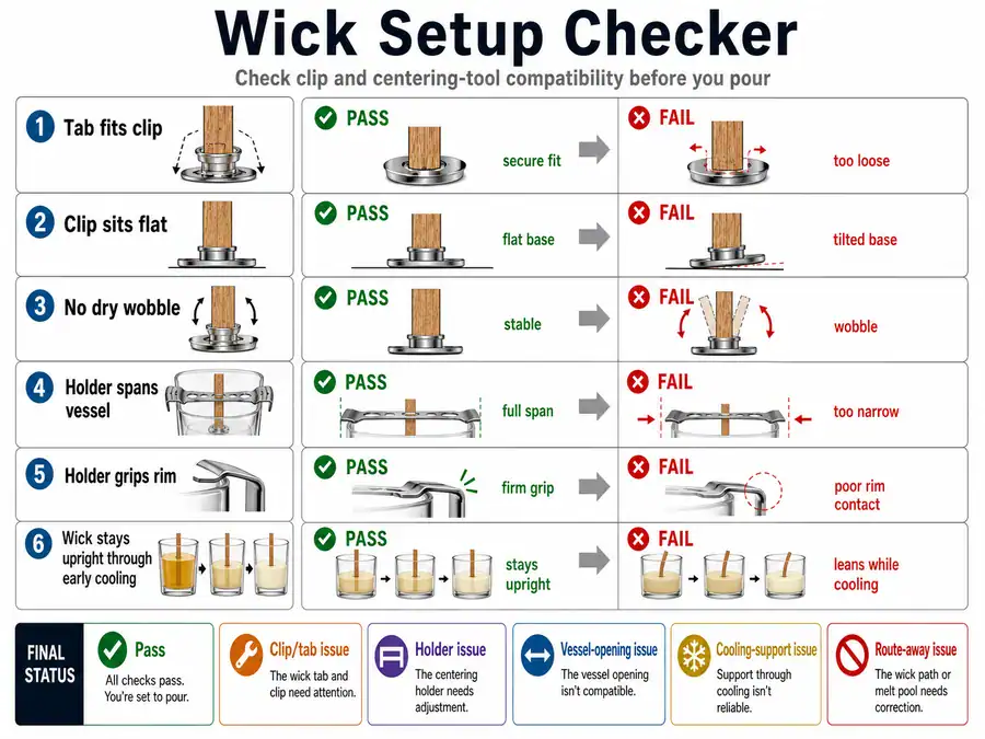 wick setup checker and cooling support