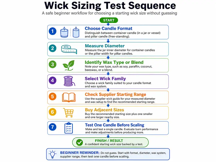 wick size and test sequence