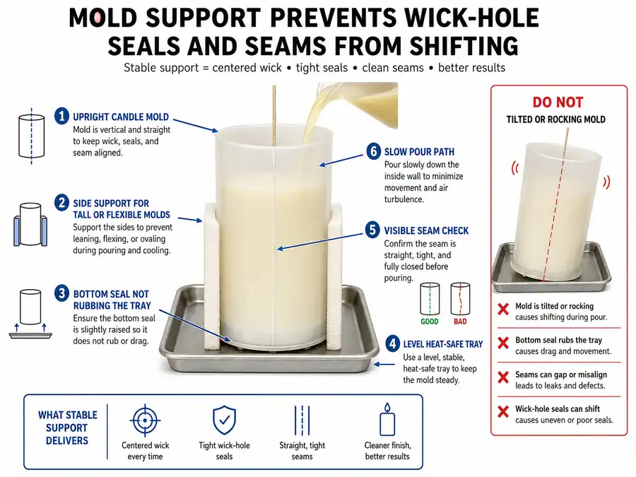 centered wick and flat seal