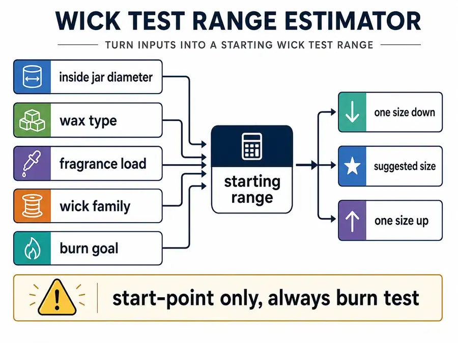 wick test range and estimator inputs
