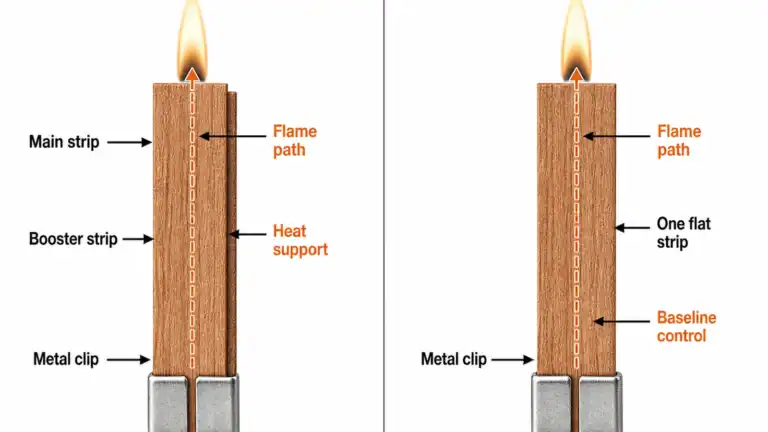 Booster and single-ply wood wick construction