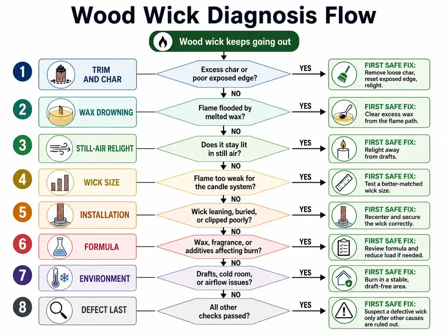 wood wick diagnosis and fixes