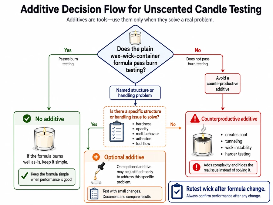 additive choices and clean burn retesting