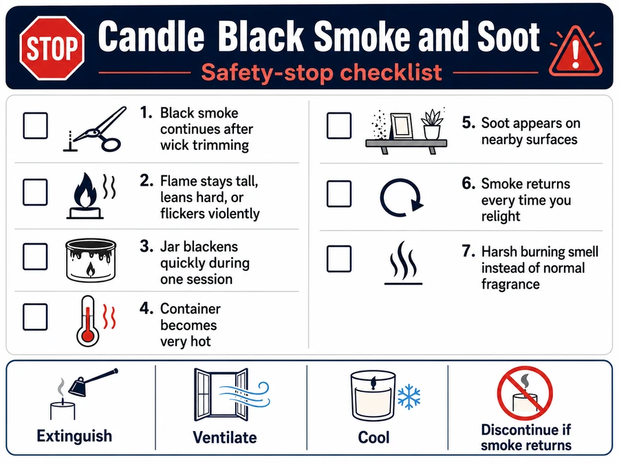 black smoke safety stop signals and home-use actions